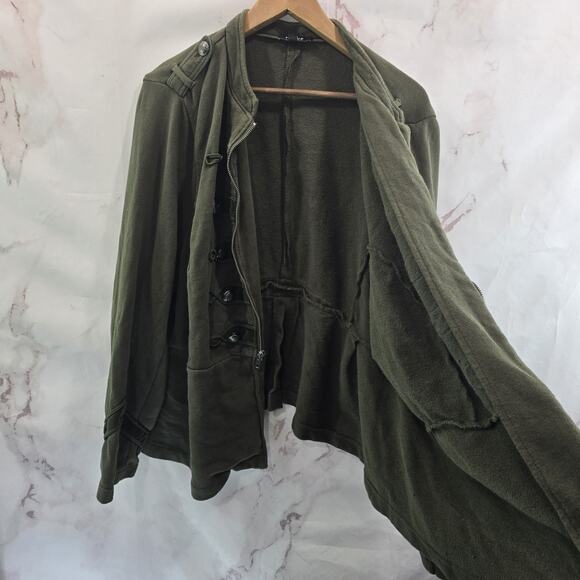 Torrid Jacket Womens 4 4X Green Renaissance Military Army Sweatshirt Zip - Picture 9 of 12